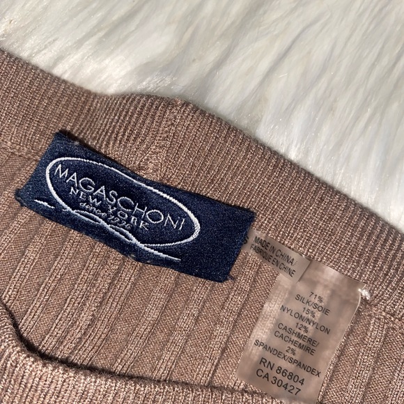 MAGASCHONI NEW YORK SILK CASHMERE BLEND RIBBED KNIT LEGGINGS- SMALL - Picture 6 of 9